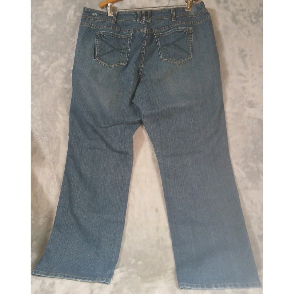 Mwah Womens‎ Jeans 20W Straight Leg Denim Embroidered Pockets Swak Wah Wak